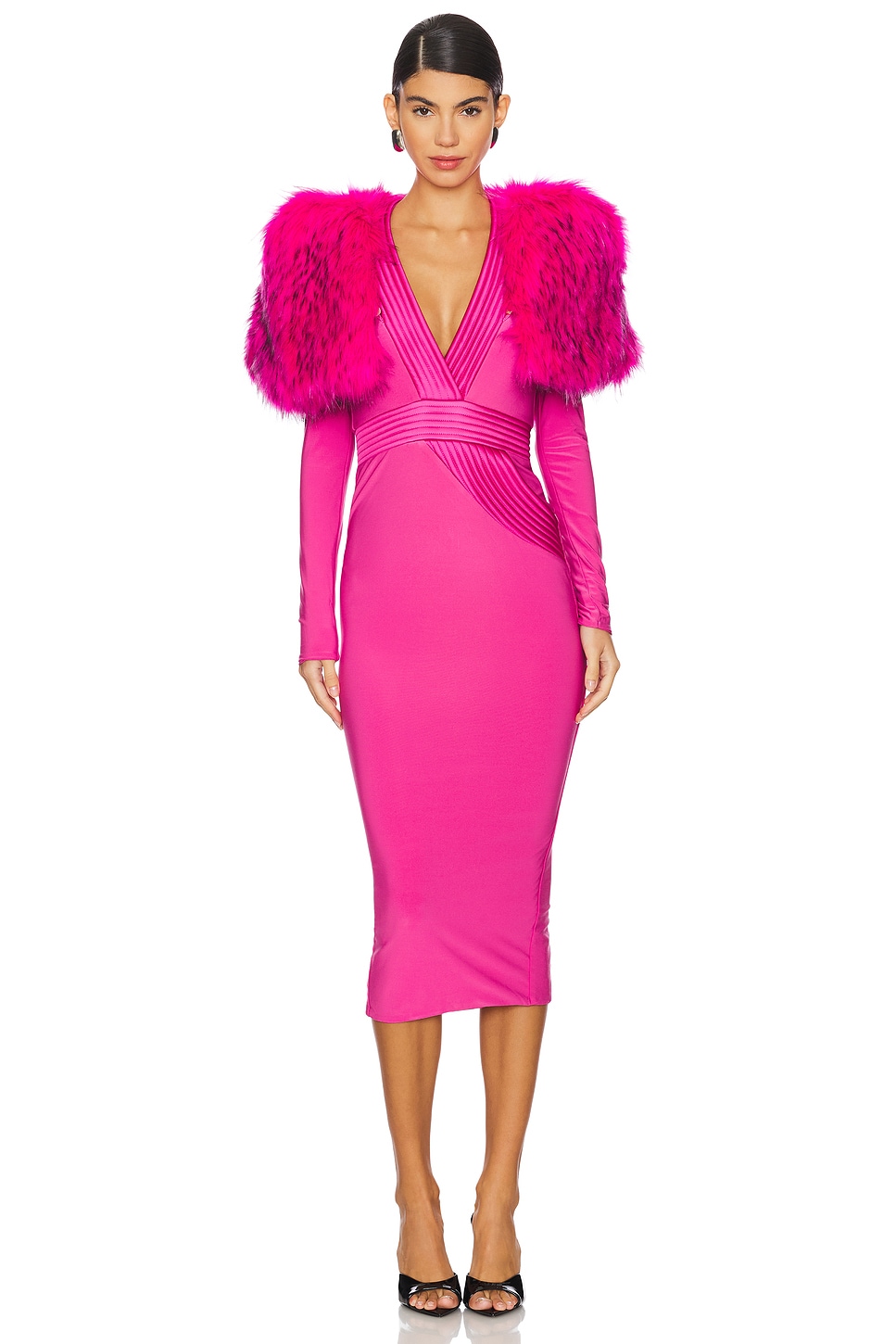 Zhivago The Heiress Faux Fur 2 Piece Dress