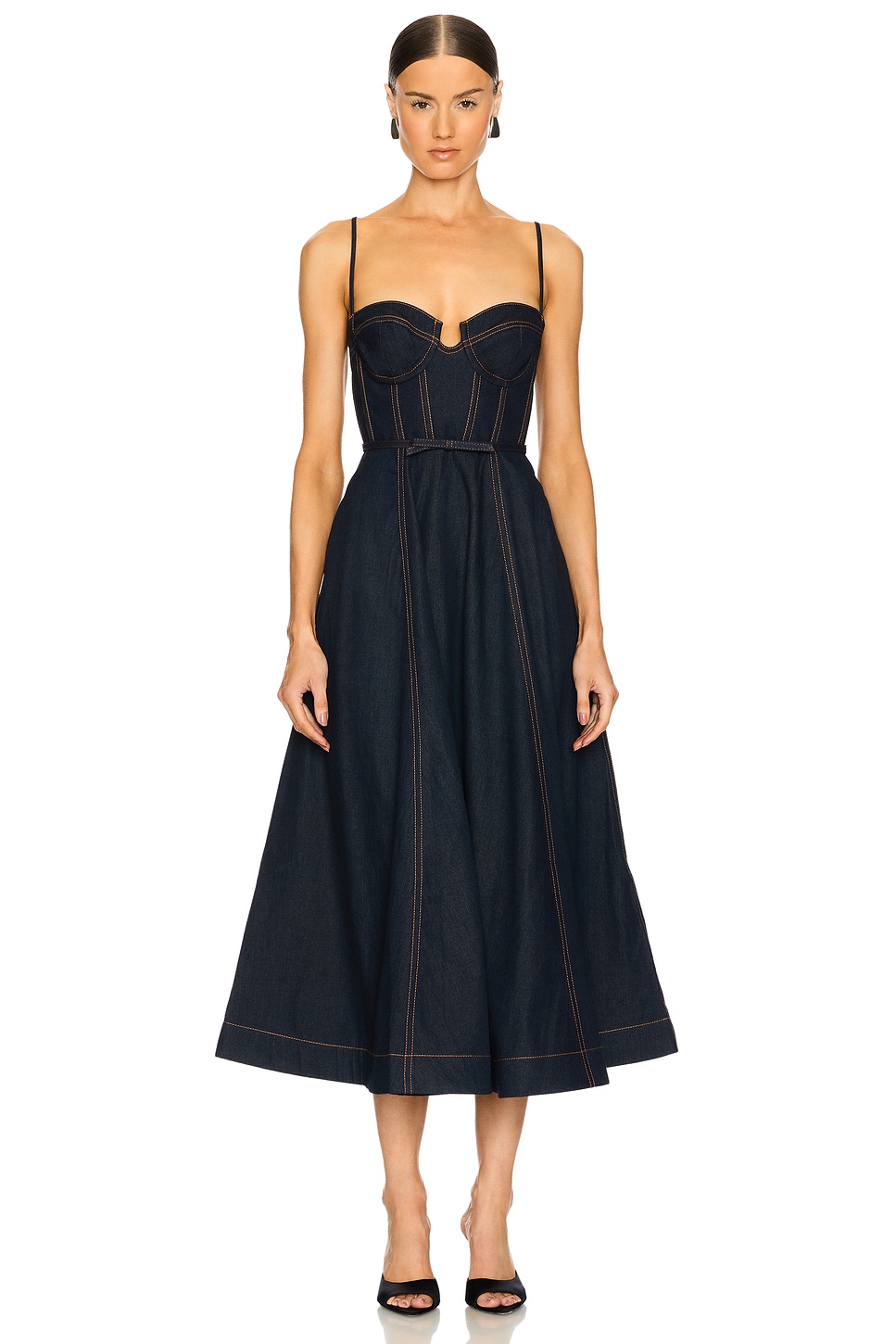 Zimmermann Crush Denim Corset Dress