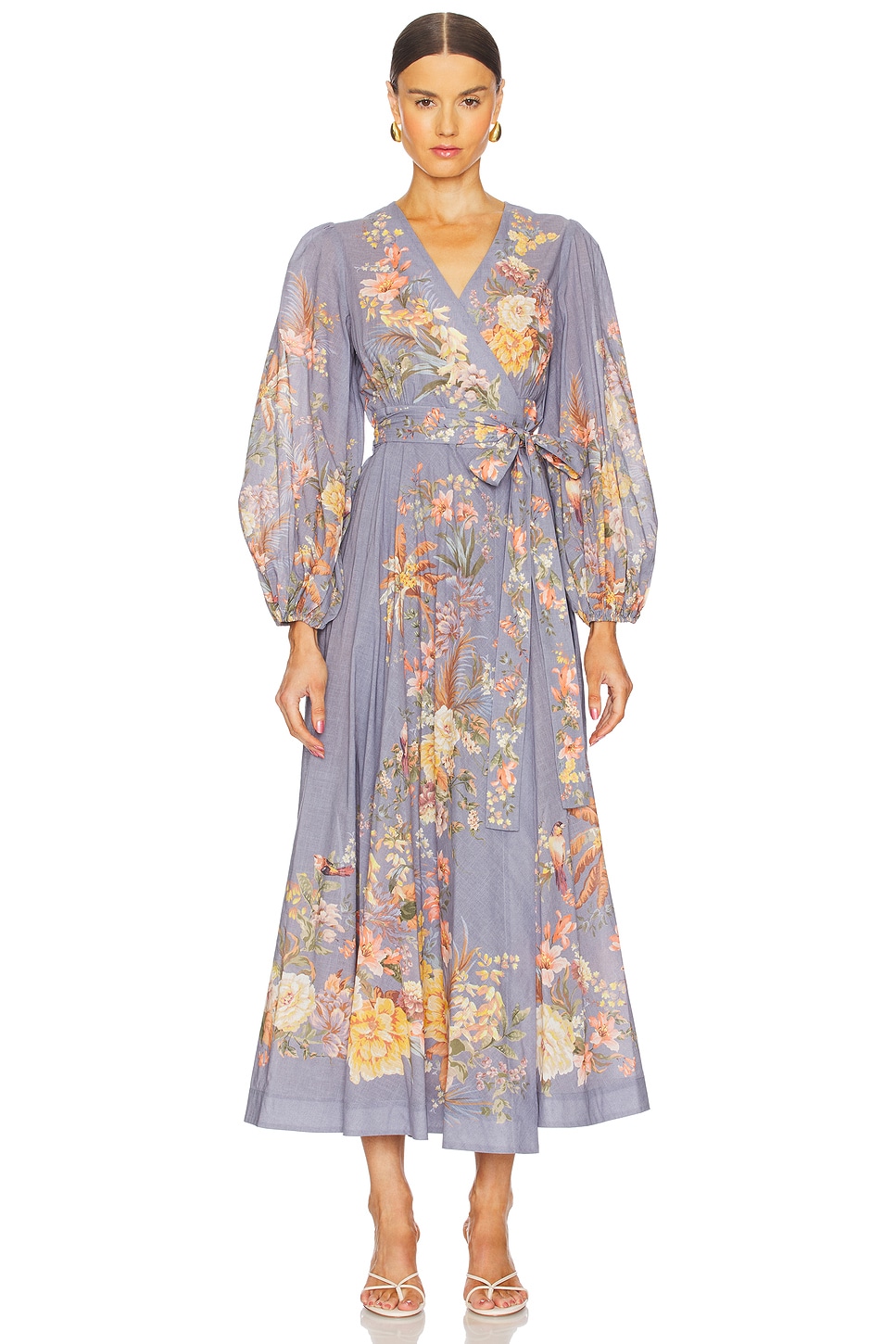 Zimmermann Tallow Wrap Midi Dress