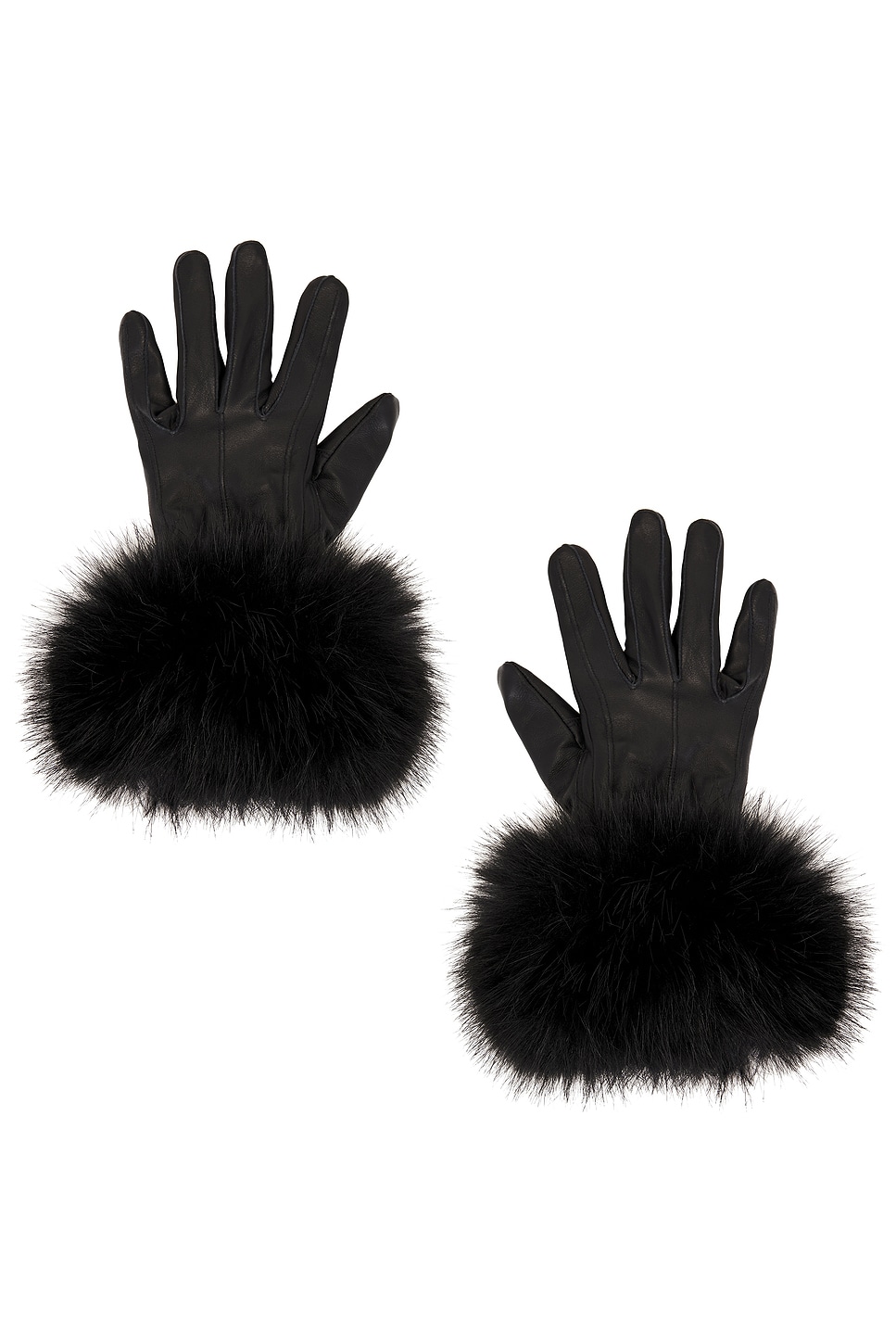 Adrienne Landau The Leather Faux Fur Glove