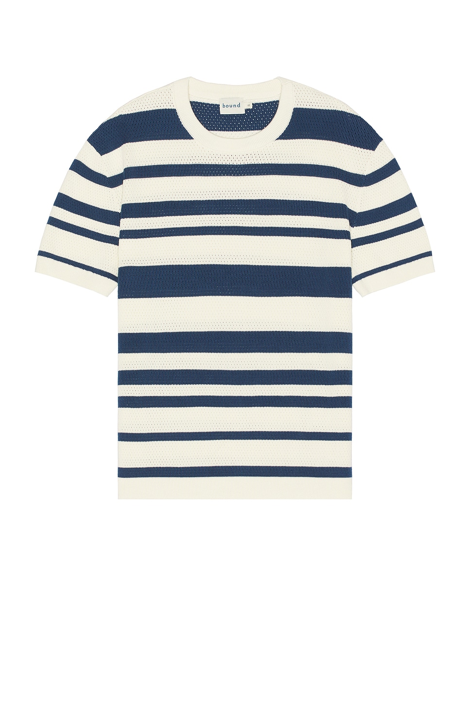 Bound Stripe Heavy Knit Crochet Tee