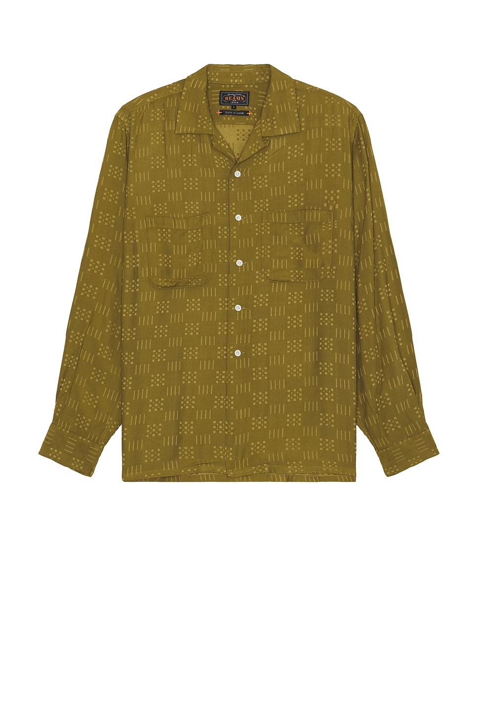 Beams Plus Open Collar Shirt Jacquard