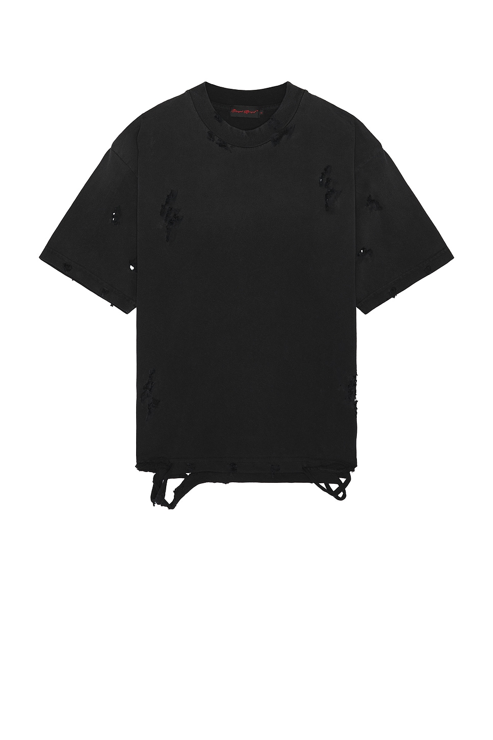 Funeral Apparel Washed Distressed Crop T-Shirt