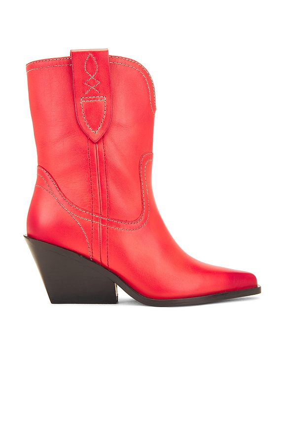 Free People Pitchfork Point Western Boot In Red