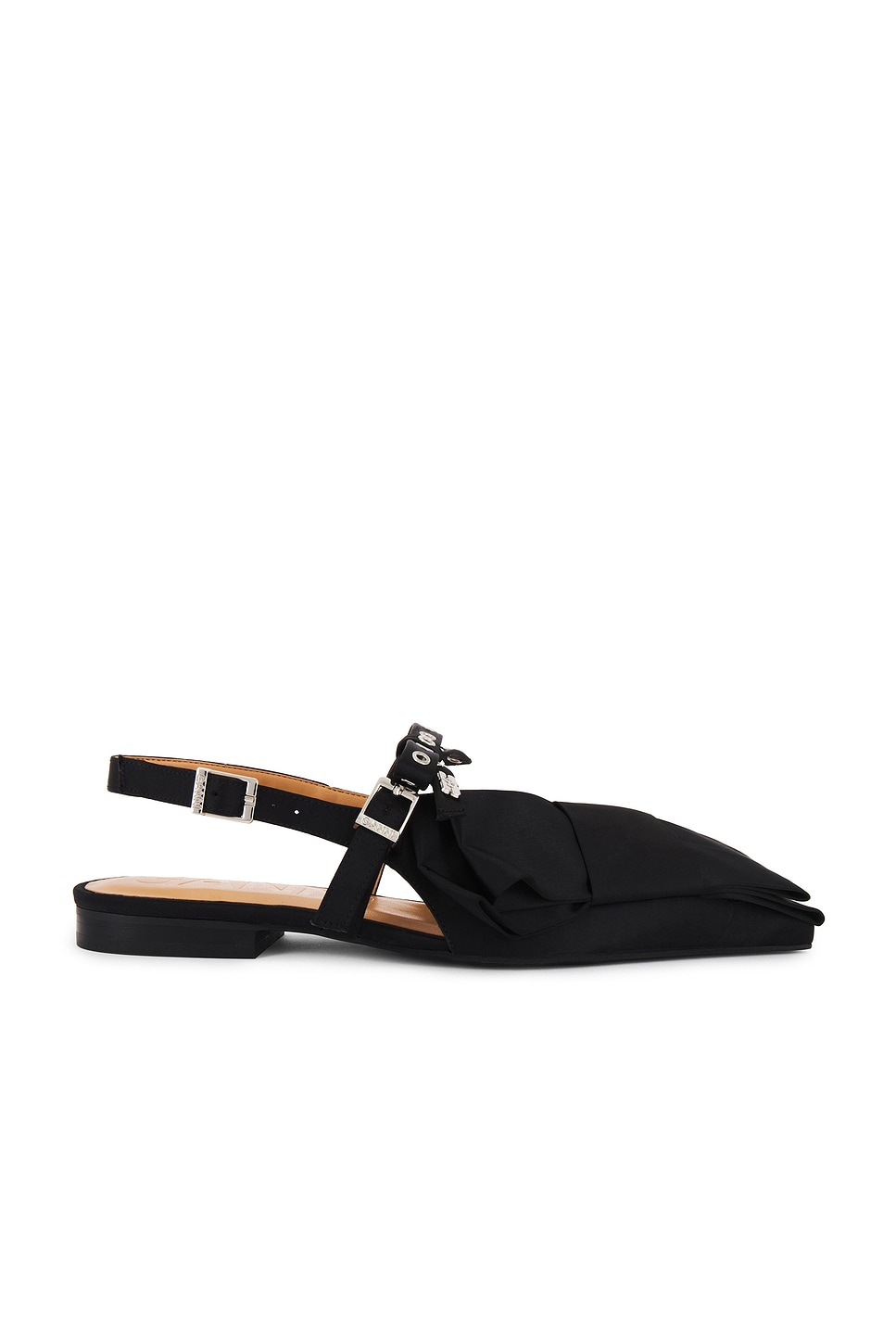 Ganni Big Bow Slingback Ballerina