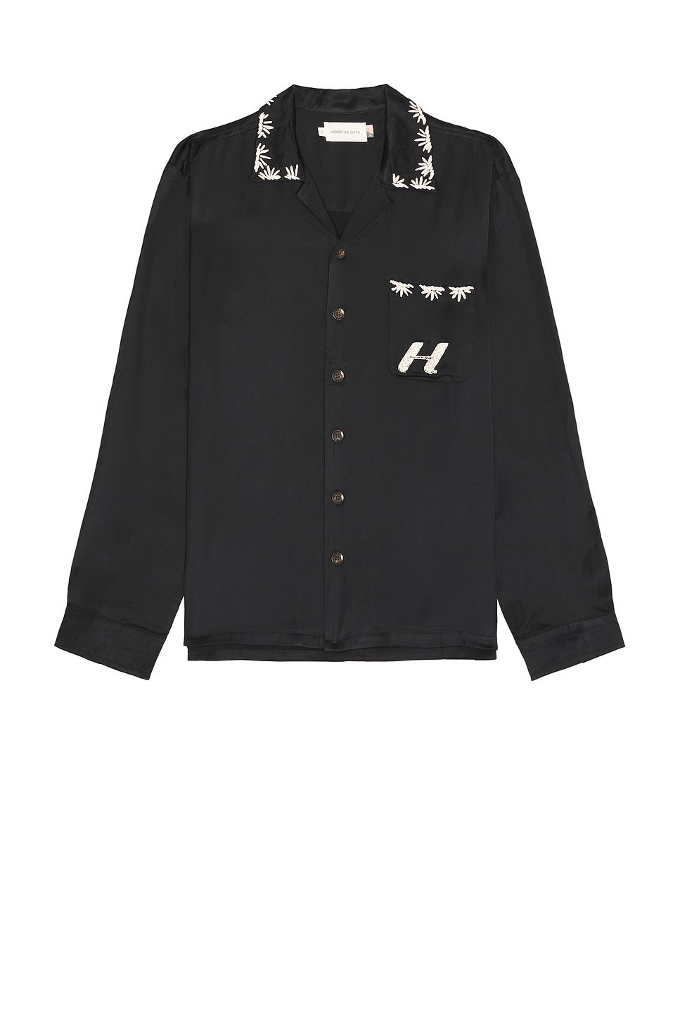 Honor The Gift Palm Stitch Long Sleeve Button Up