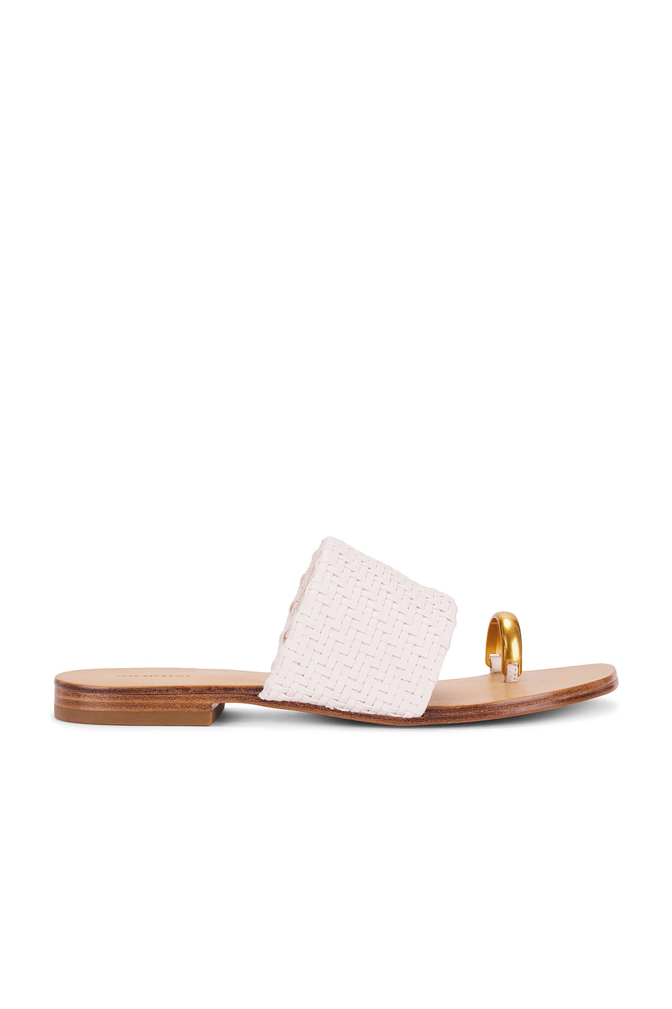 SIMKHAI Ariana Woven Leather Sandal With Metal Toe Ring