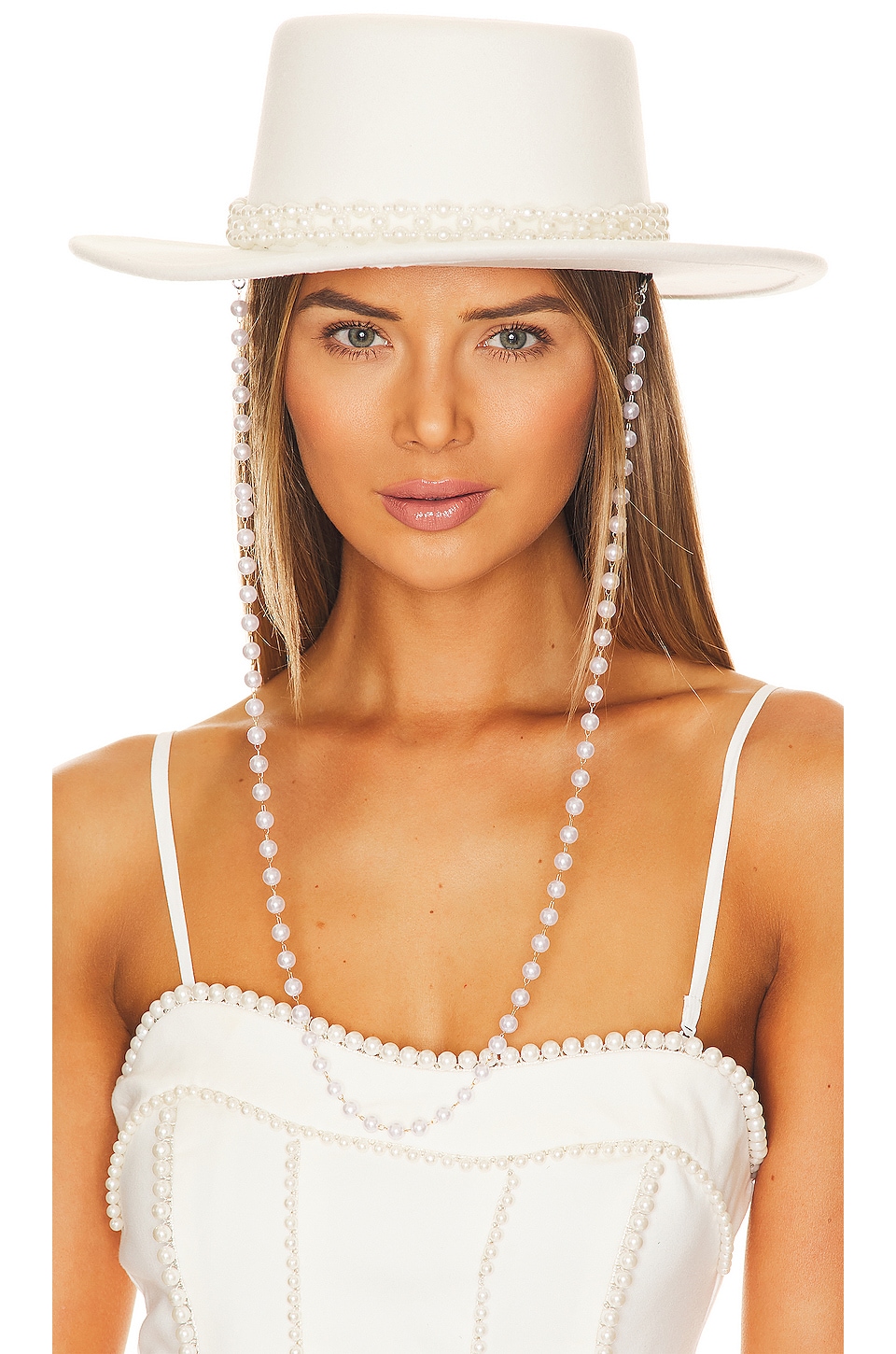 Lovers and Friends Pearl Embellished Hat