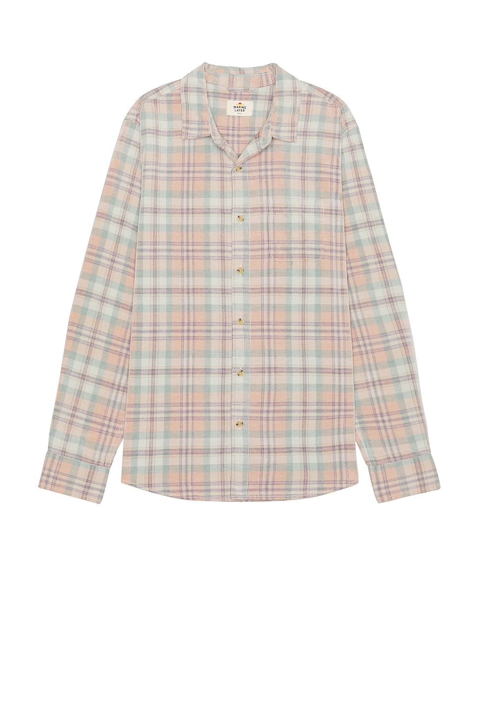 Marine Layer Lightweight Plaid Cord Shirt