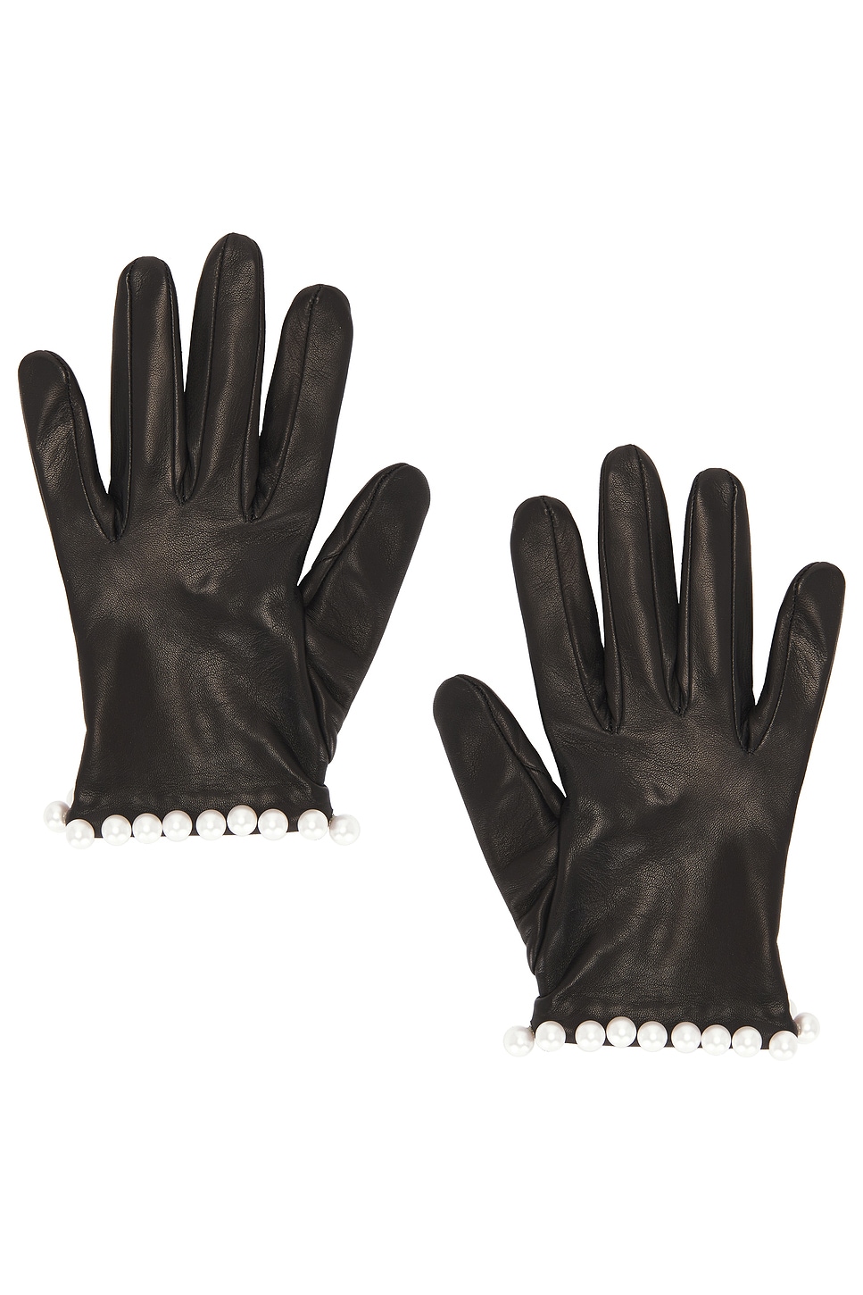 MANOKHI Short Leather Gloves With Pearls