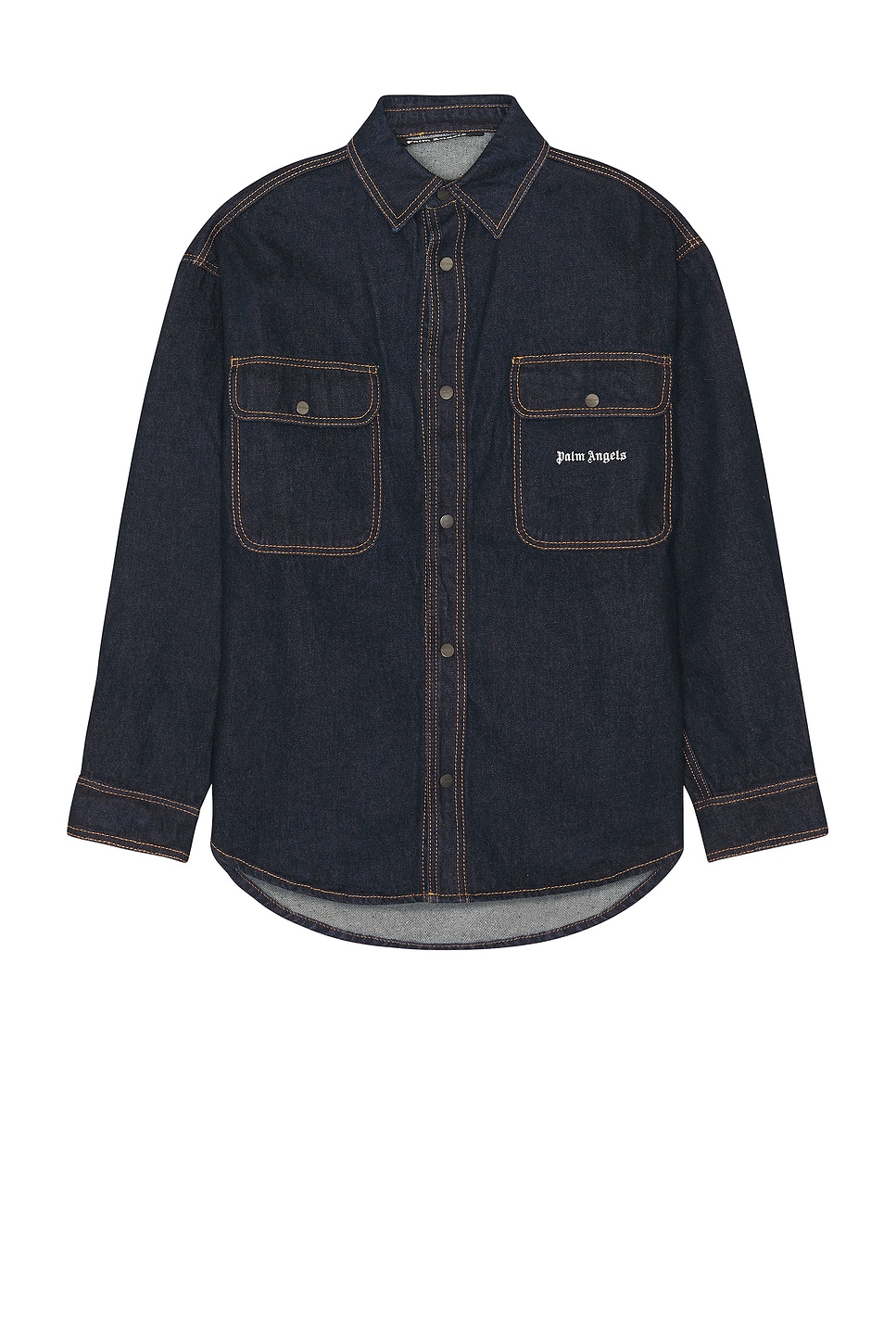 Palm Angels Logo Wash Denim Shirt