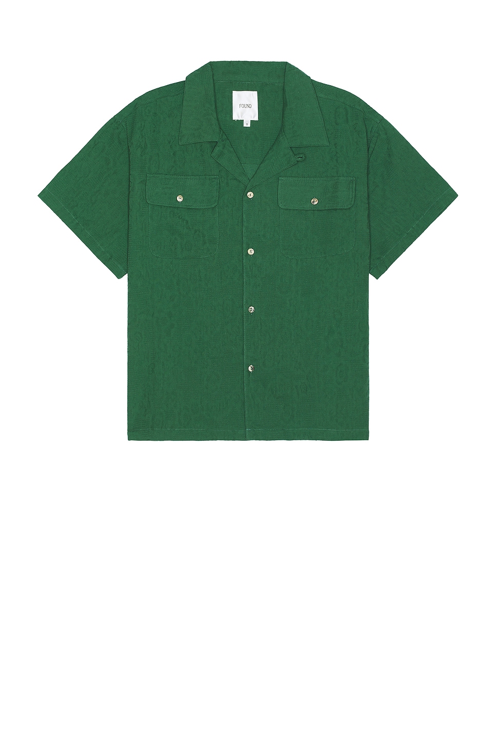 Found Textured Linen Short Sleeve Camp Shirt