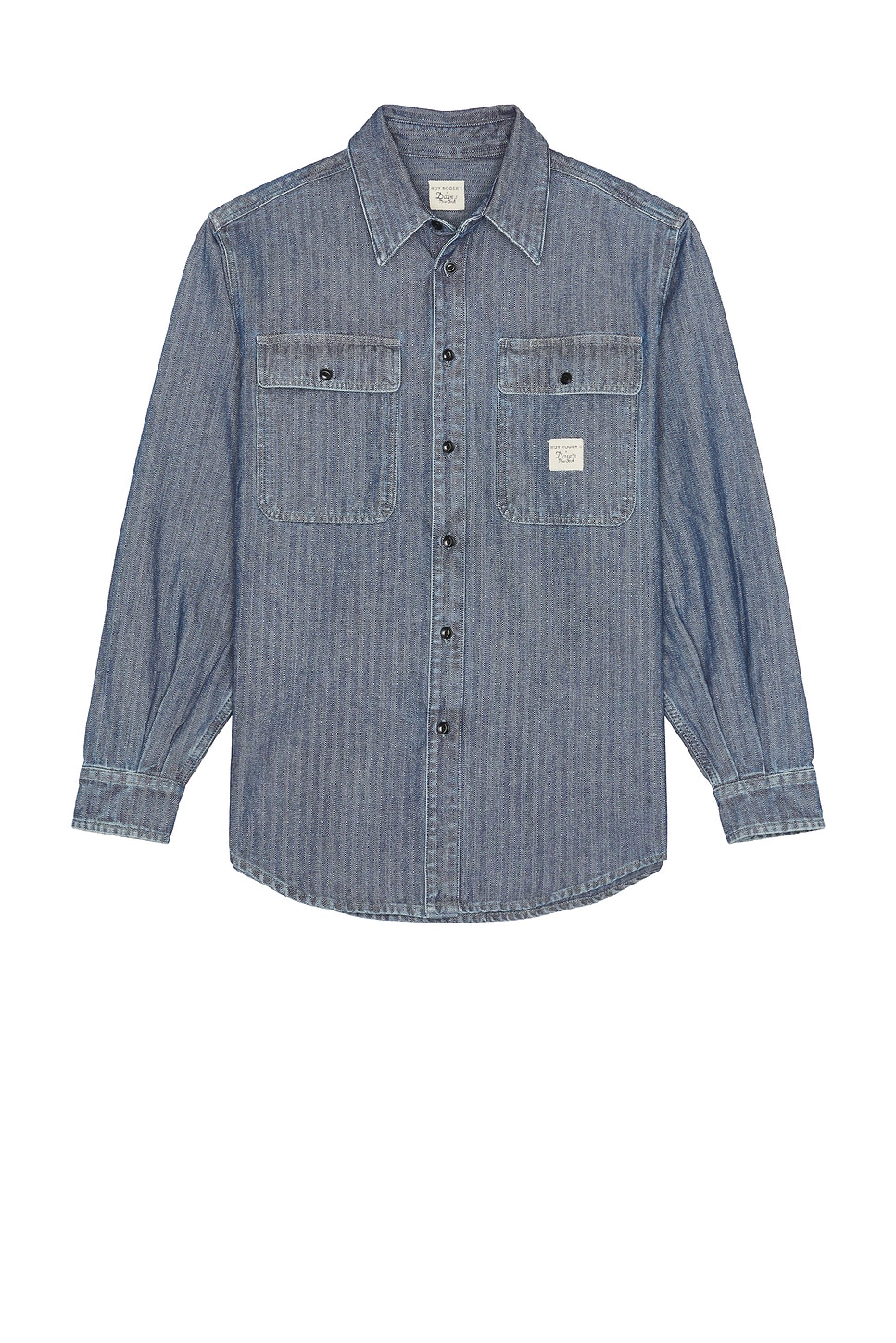 Roy Roger's Shirt Time Off Recycled Indigo Chevron Rinse