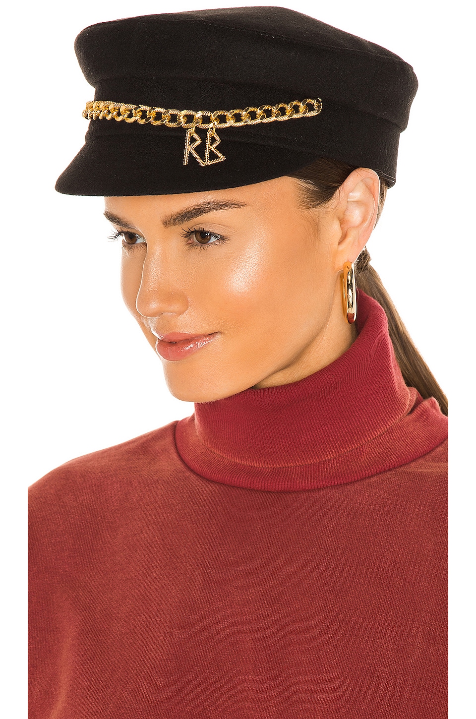 Ruslan Baginskiy Chain Embellished Baker Boy Cap