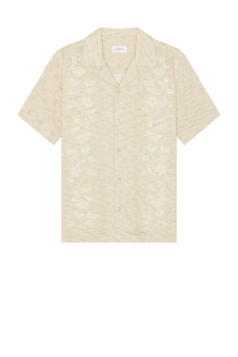 SATURDAYS NYC Canty Embroidered Linen Gauze Shirt