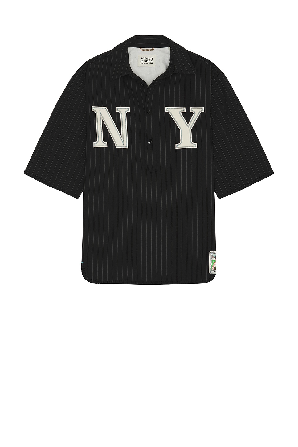 Scotch & Soda Tailored Pinstriped Baseball Shirt