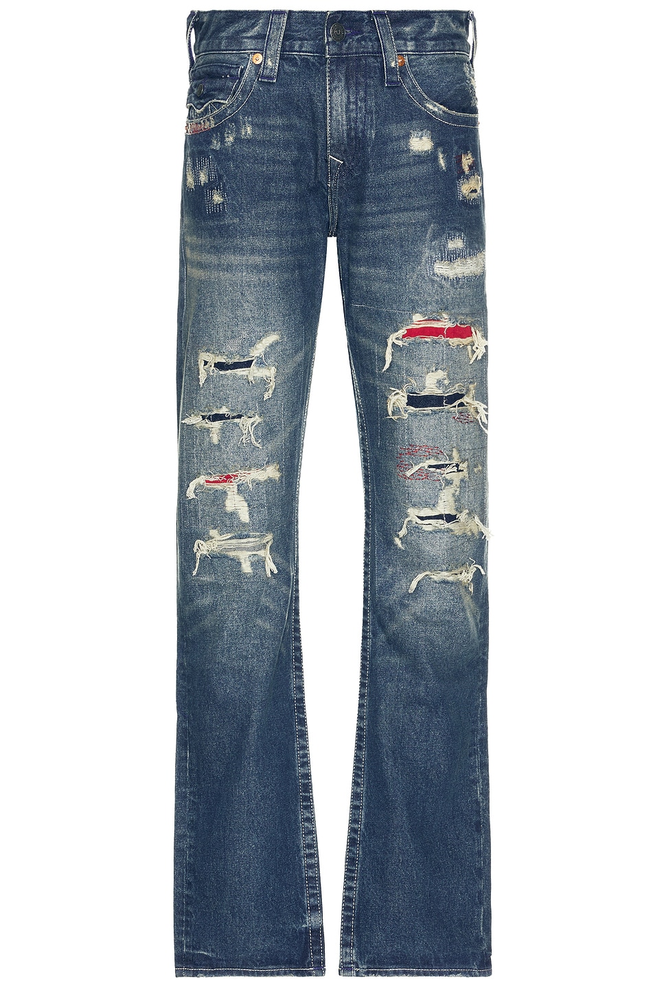 True Religion Ripped Ricky Flap Jeans