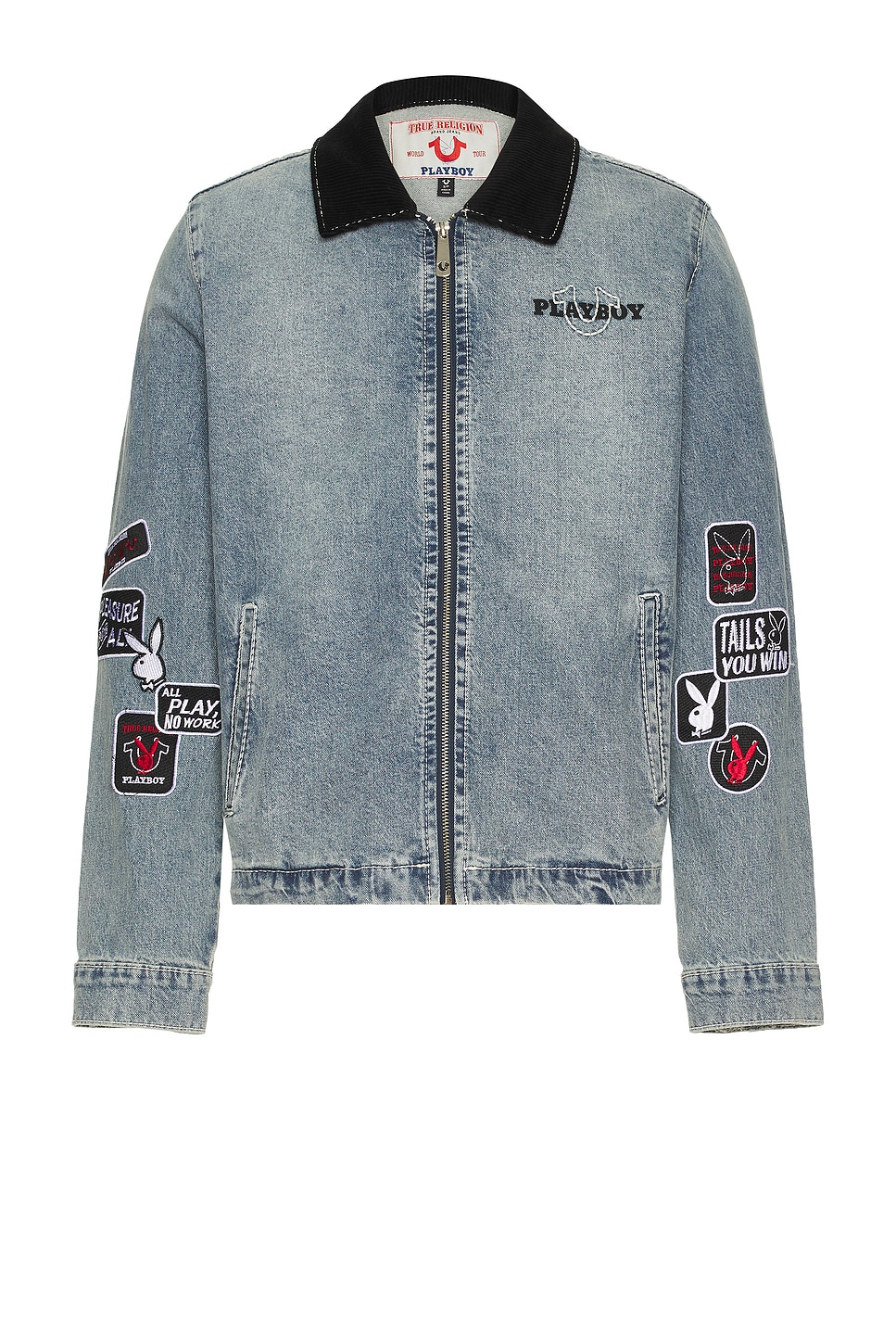 True Religion x Playboy Patch Blue Collar Jacket